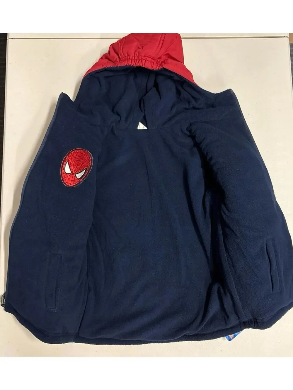 NWT- 2008 - Marvel Boys Spider-man REVERSIBLE Winter Coat with Hood- size 7